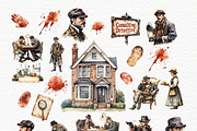 Crime scene clipart bundle, a Person Illustration by Invite to Clipart (Thumbnail 3 of 6)