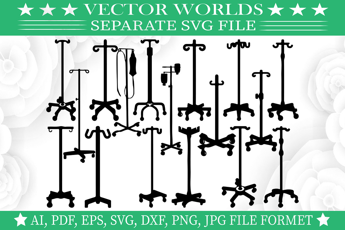 IV Drip Stand SVG, Drip Stand SVG, an Object Graphic by VectorWorlds (Photo 2 of 3)