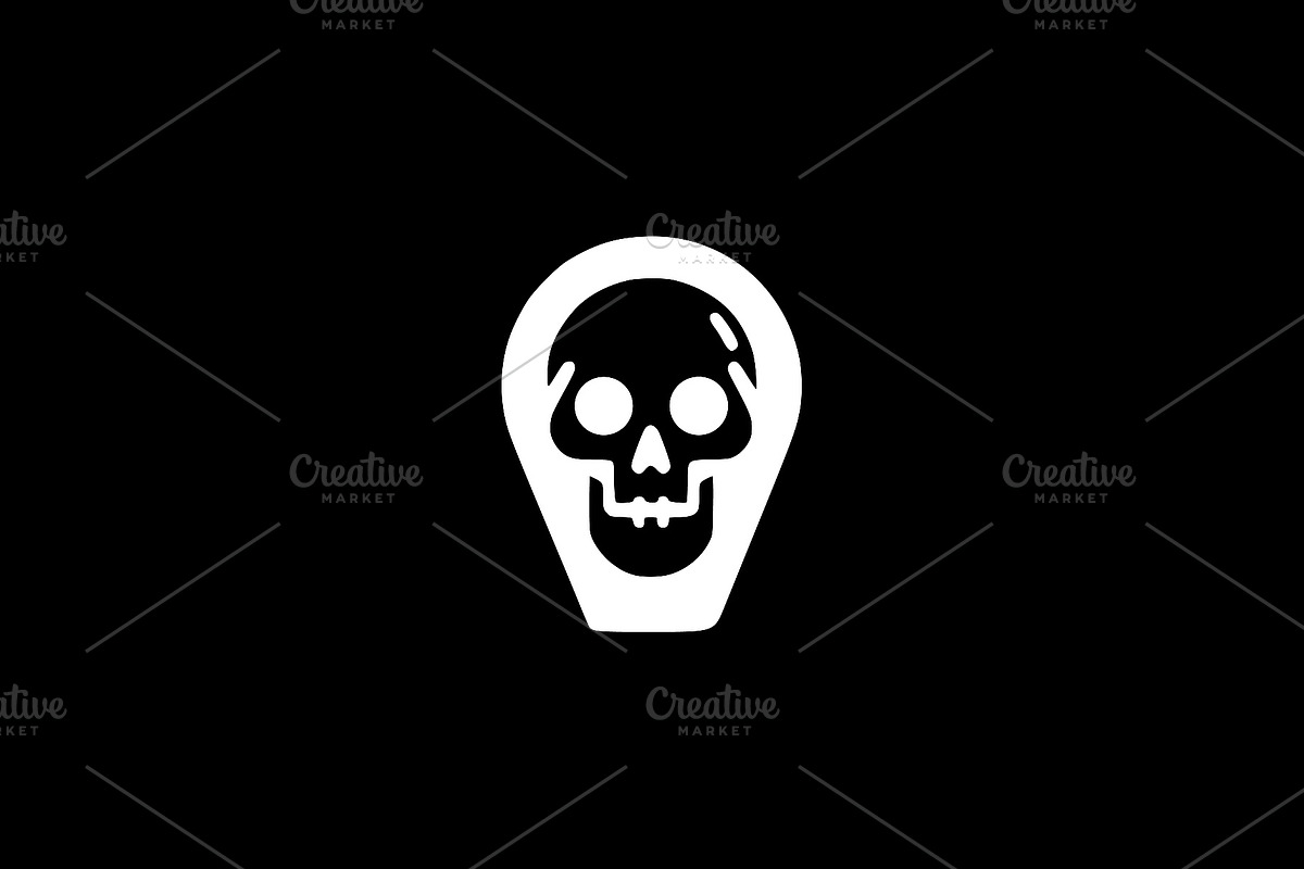Skull Location Pin Vector, a Seasonal Illustration by Vectorium Studio (Photo 2 of 4)