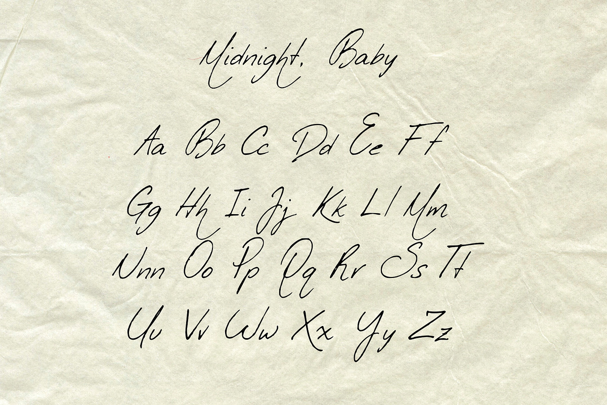 Midnight Baby - Handwritten Script, a Script Font by Mneme (Photo 6 of 7)