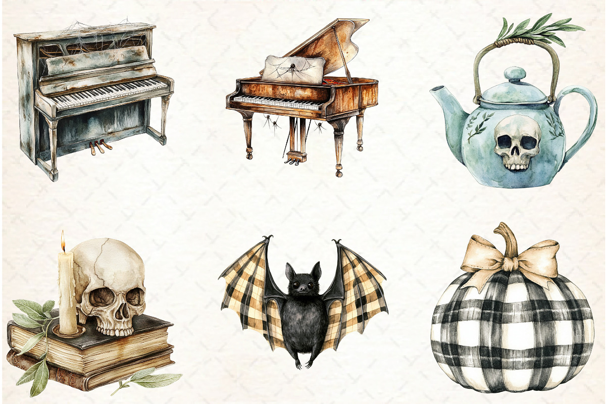 Creepy and Cozy Halloween Clipart, an Illustration by Libby Wishes (Photo 3 of 5)