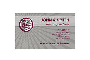 Business Card Template Tiger Head Gr