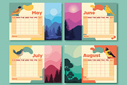 Calendar Monthly Template Bird Decor, a Templates & Theme by studiogstock (Thumbnail 4 of 5)