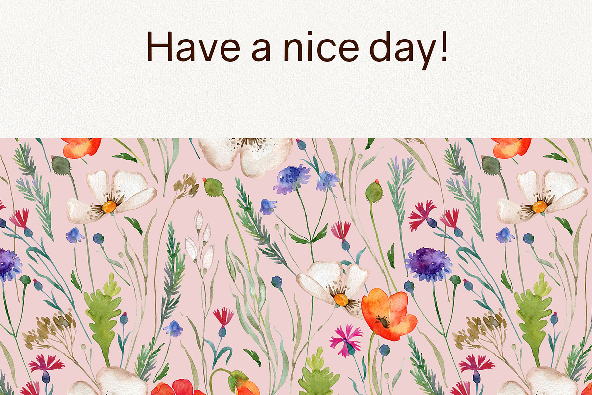 Watercolor Wildflowers Pattern, a Pattern Graphic by TanyaOak (Photo 7 of 7)