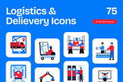 Logistics and Delivery Icon Set, an Emoji Icon by Creative Stall (Thumbnail 1 of 8)