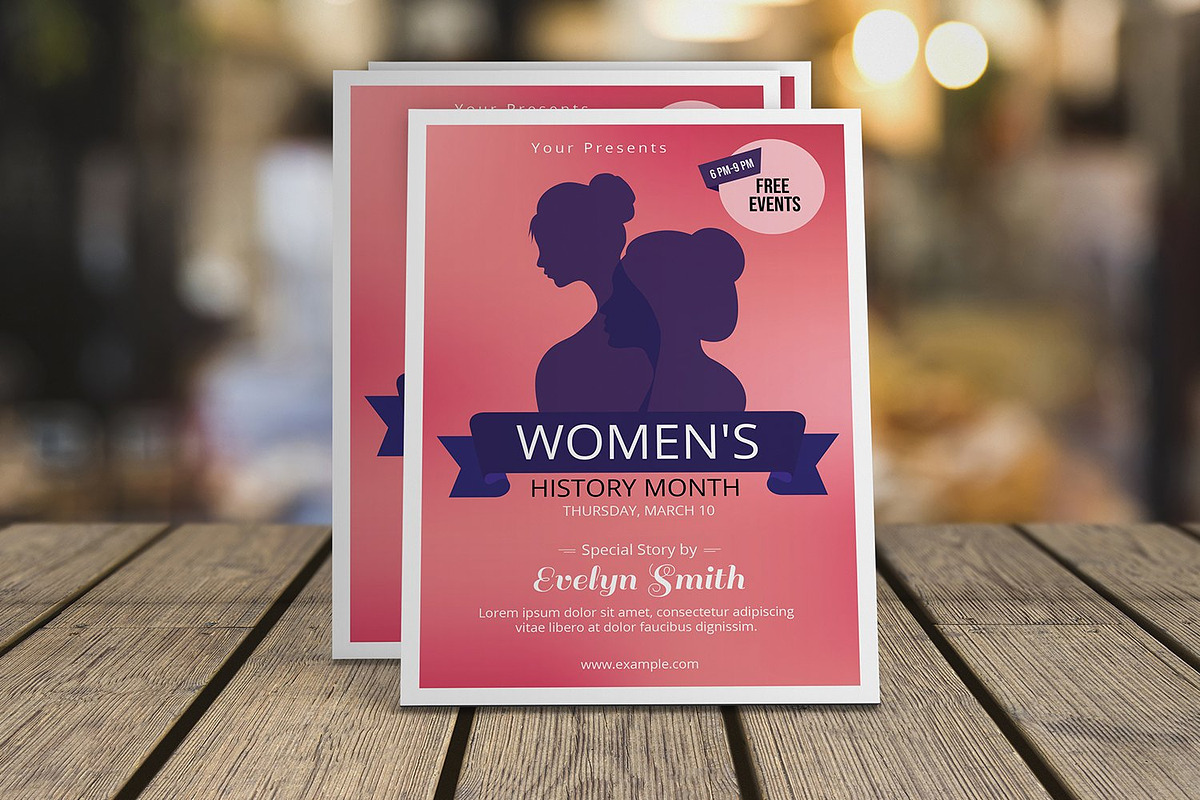 Women's History Month Flyer, a Flyer Template by retrographix (Photo 2 of 2)