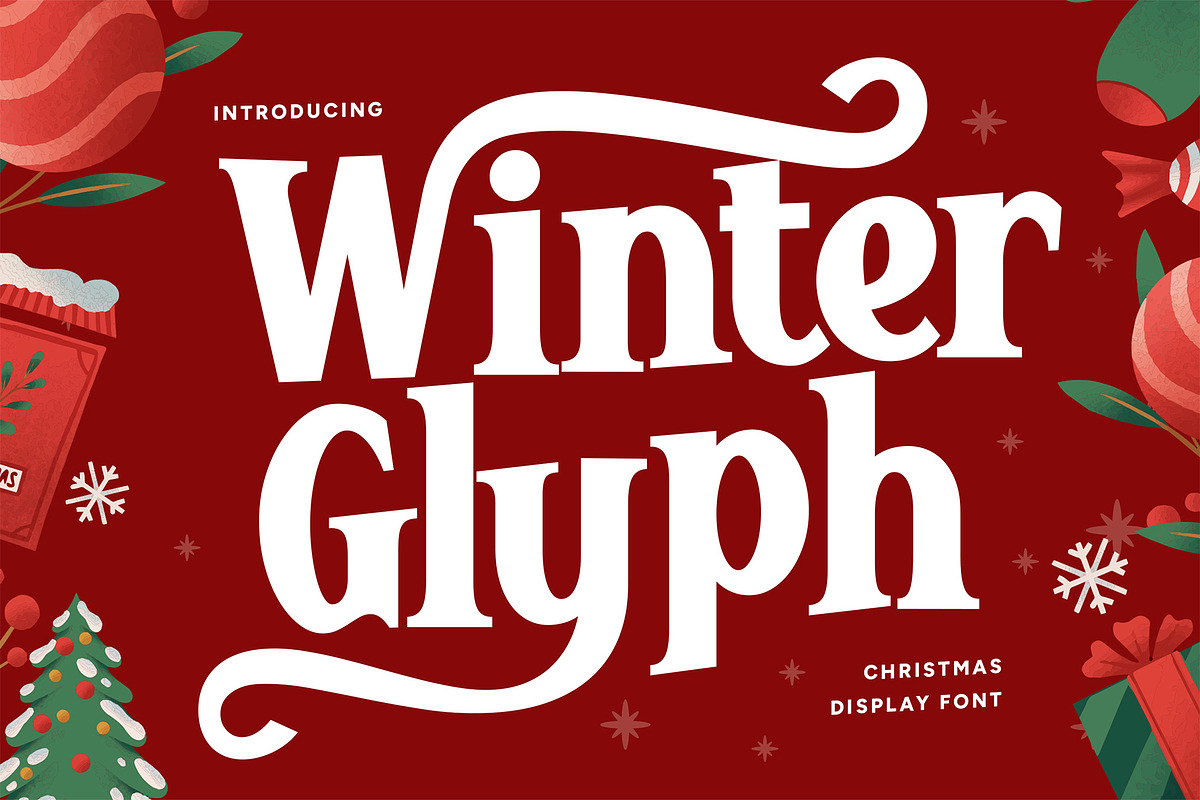 Winter Glyph - Christmas Font, a Serif Font by Pekotype (Photo 1 of 14)