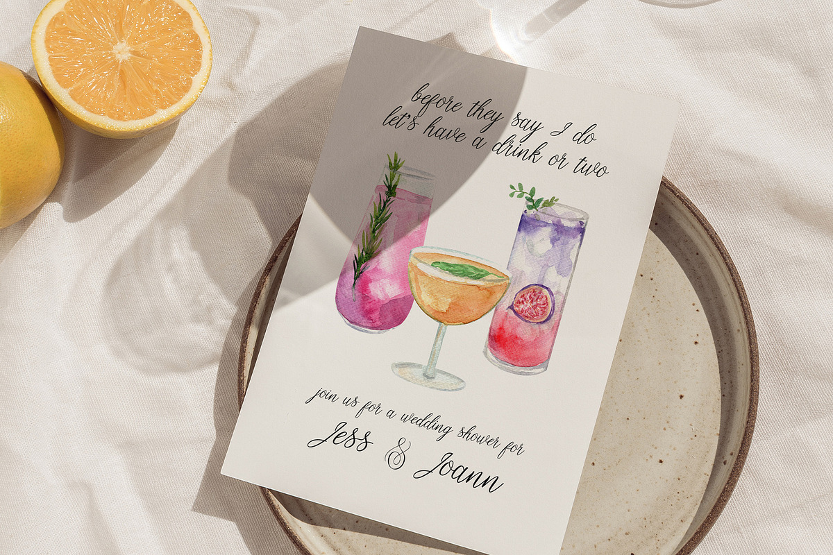 Fruity Summer Cocktails Watercolor, a Food Illustration by Catch the Dream Art (Photo 3 of 9)