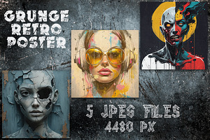 Grunge Retro Poster Collection, an Illustration by Imamul001