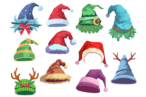 Funny christmas hats. Cartoon winter, an Object Illustration by YummyBuum