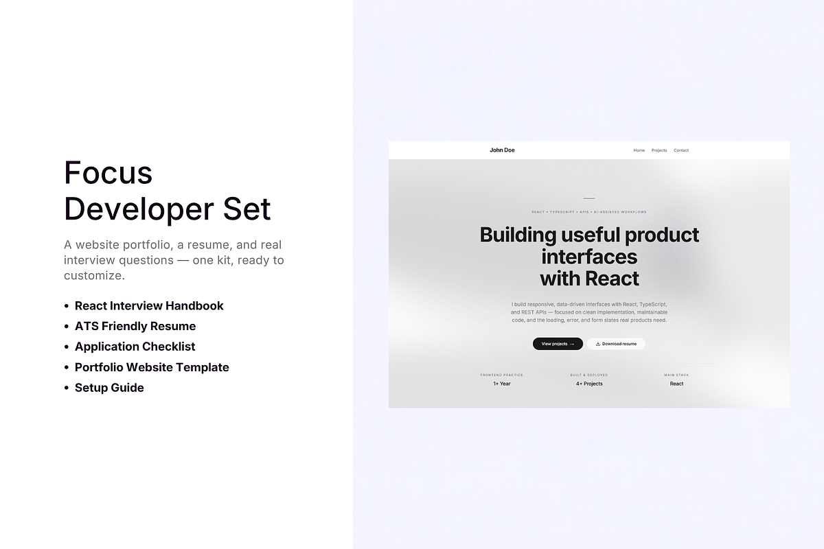 Focus Developer Set - React, Next.js, a React Template by sturanovic.ms (Photo 1 of 4)