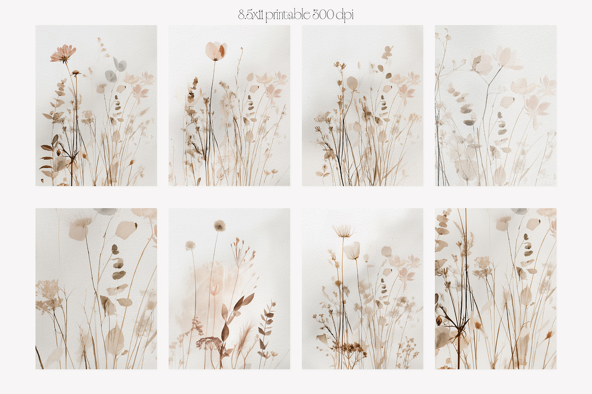 Muted Meadow Floral Backgrounds, a Background Graphic by Anna Sokol (Photo 3 of 6)