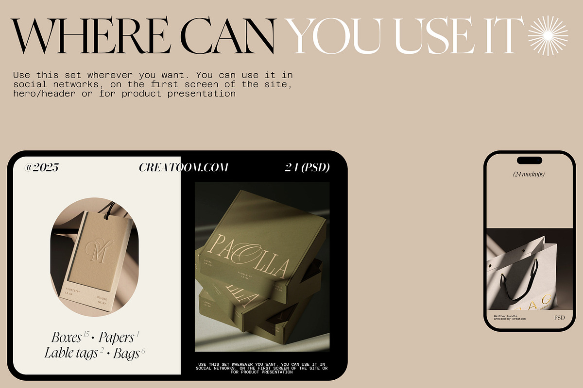 Mailing Box and Bag mockups, a Packaging Mockup by Creatoom (Photo 12 of 15)