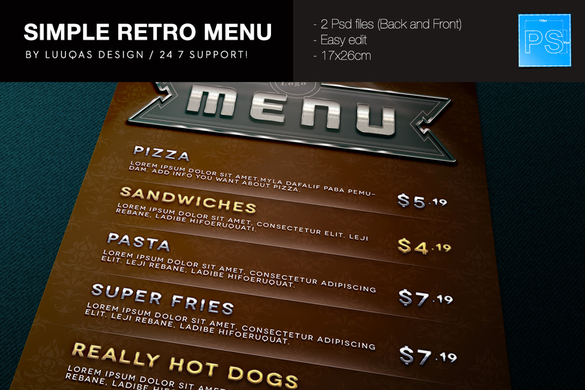 Simple Retro Menu, a Flyer Template by Luuqas Design (Photo 3 of 3)