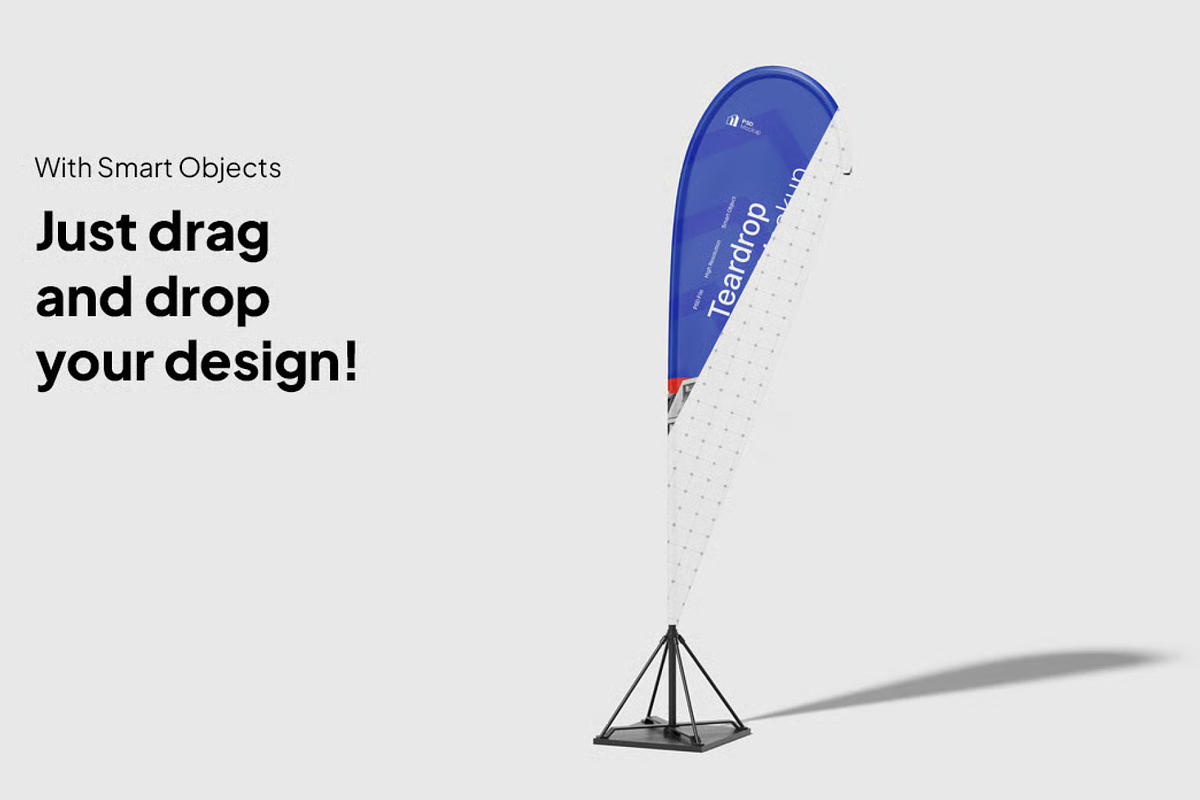 Flag Banner Mockup, an Advertising Mockup by graphicsauce (Photo 2 of 4)