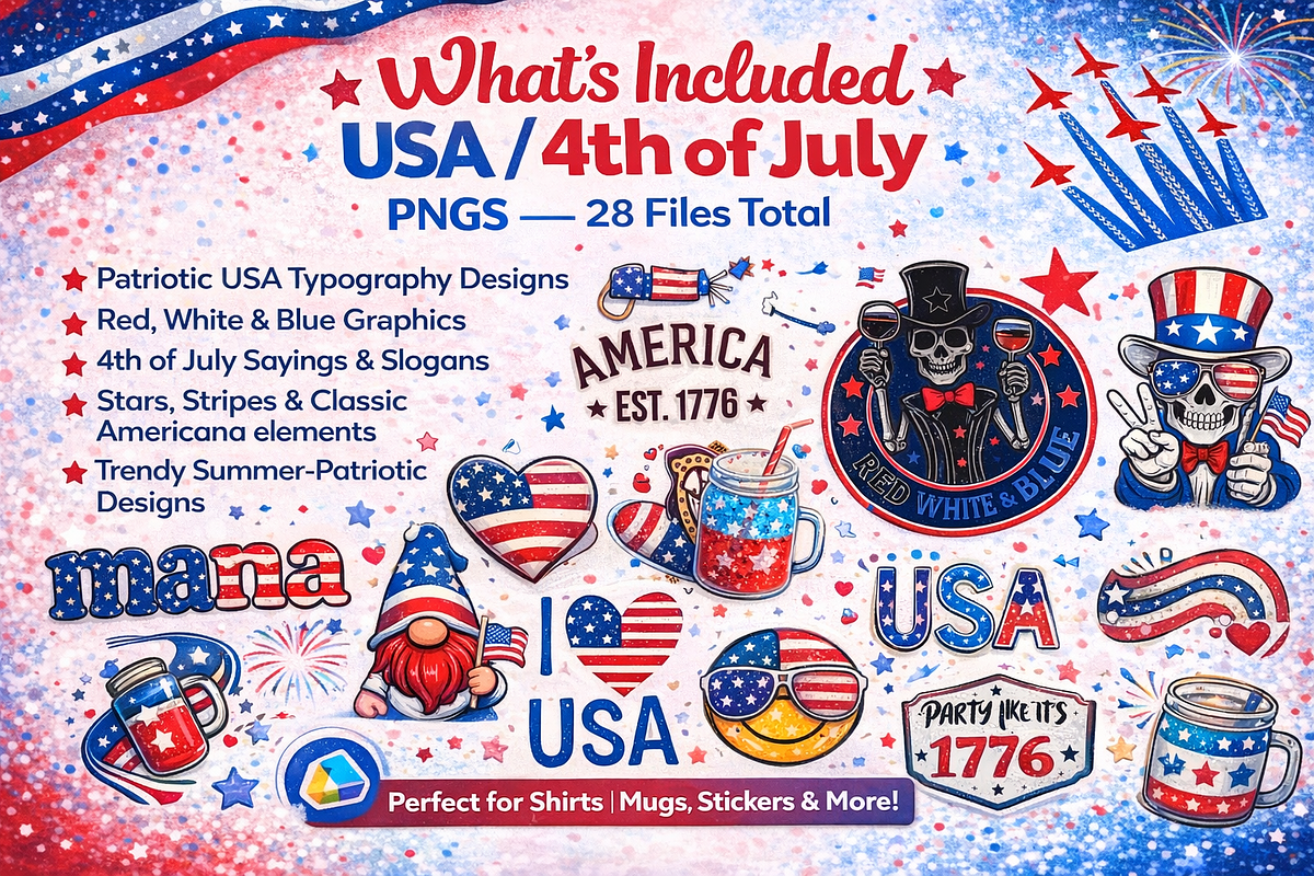 28 USA / 4th of July PNG Bundle, an Object Graphic by MIRoots Design Studio (Photo 3 of 4)
