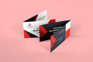 Folded Business Card Mockup 8 Views