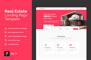 Real Estate Landing Page, a Landing Page Template by ElsaadiArtsLLC