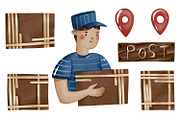 Delivery Cartoon Postman Courier, an Object Graphic by the_myro (Thumbnail 1 of 3)