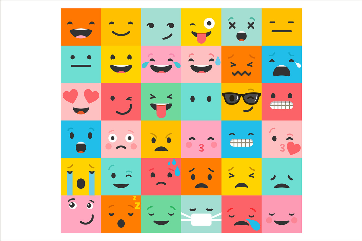 Emoji / emoticons bundle of icons preview 6