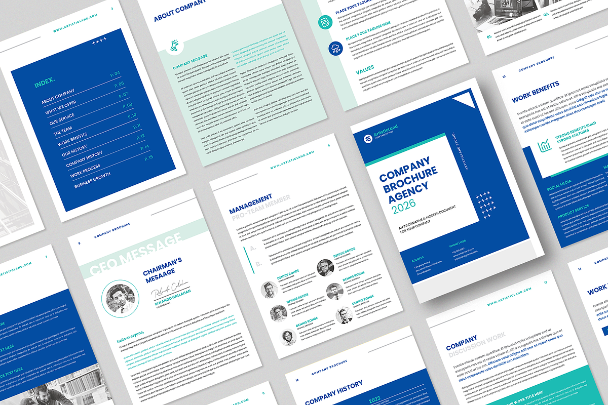 Brochure | Canva, Word, PPTX, IND, a Brochure Template by ArtisticLand (Photo 2 of 7)