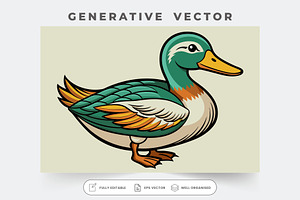 A vibrant hand-drawn duck with color, a Graphic by Iftikhar Alam