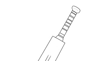 Cricket bat and ball black and white isolated graphic, a Sport Illustration by DanFLCreativo