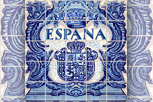 Spain Ceramic Tiles Vector Blue