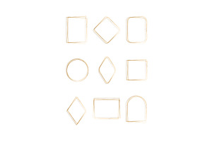 Elegant golden watercolor frames in, an Illustration by okskukuruza