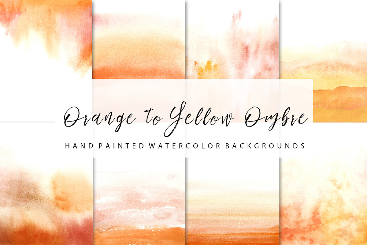 Orange to yellow ombre watercolor, a Texture Graphic by GraphicRain (Photo 1 of 5)