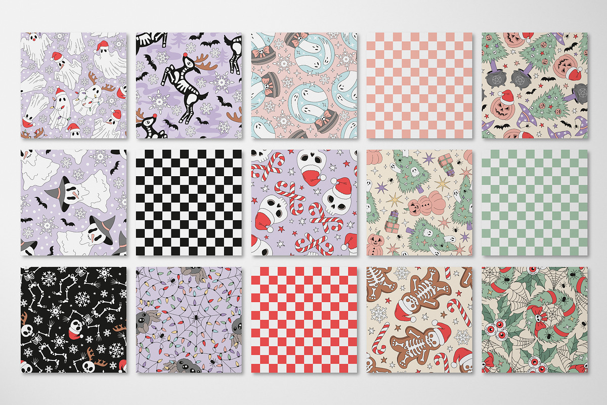 Spooky Christmas pattern set, a Pattern Graphic by @olga.angelloz (Photo 2 of 2)