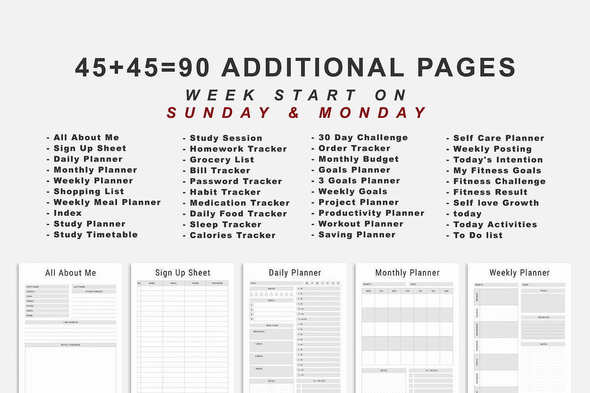 2025 Sunday & Monday Starts Planner, a Stationery Template by MNT-Creator (Photo 7 of 10)
