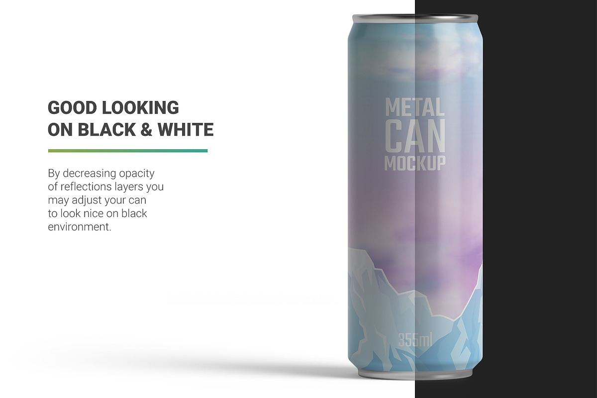355ml Sleek Can Mockup, a Packaging Mockup by AY Mock-Ups (Photo 7 of 9)