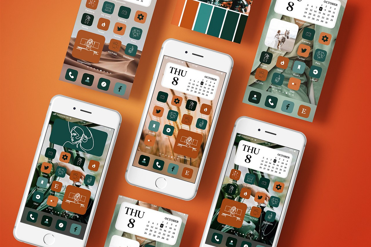 Green Boho Aesthetic iOS 14 icons, an Icon by velychko.ua (Photo 5 of 9)