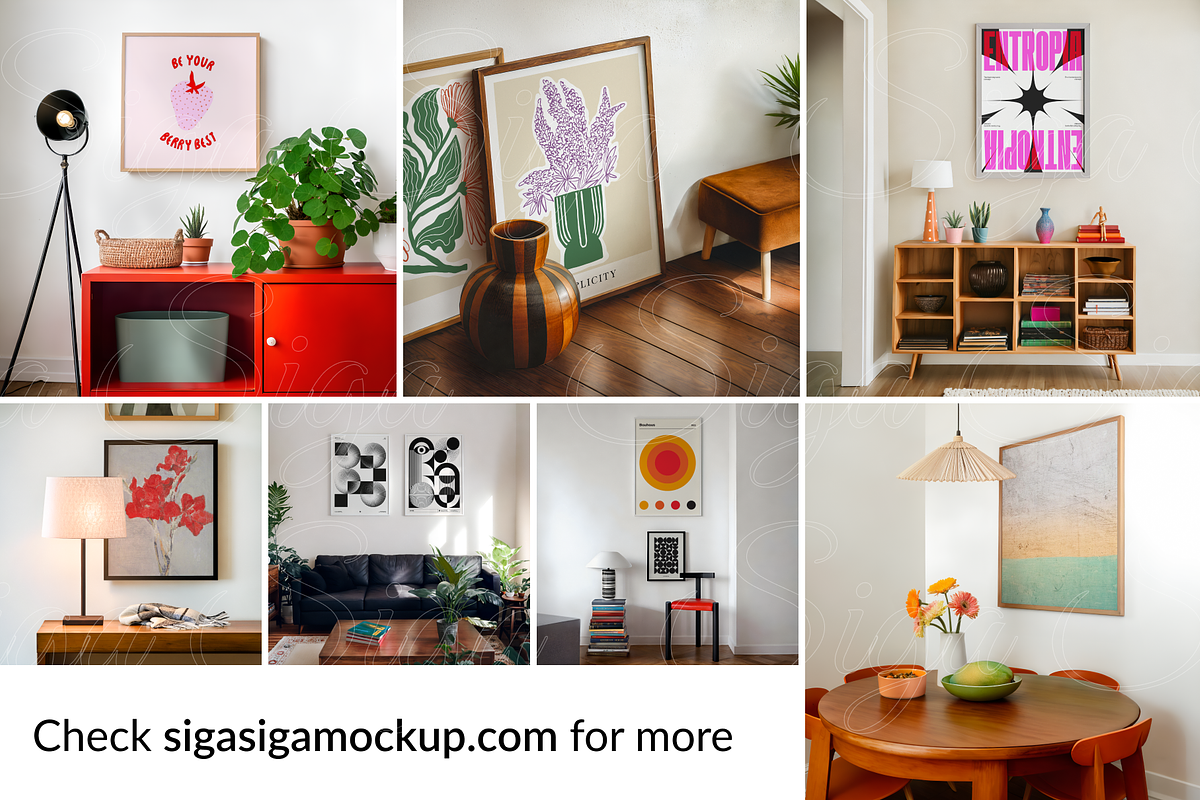 6 PSD Mockup Set for Poster 3x4, a Product Mockup by SigaSigaMockup (Photo 4 of 4)