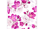 White & Pink Apple Blossom Pattern, a Pattern Graphic by MarynaPetrovska (Thumbnail 2 of 12)