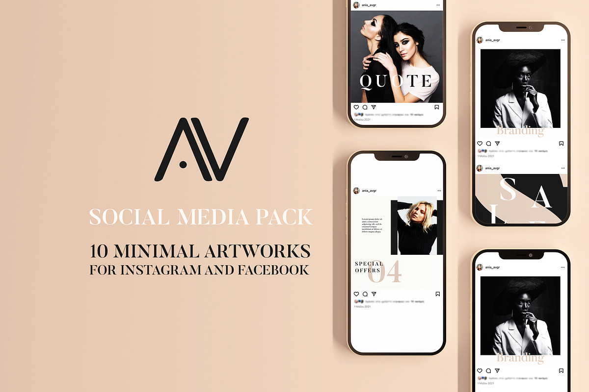 MINIMAL APPAREL // SOCIAL MEDIA PACK, a Social Media Template by Anastasia_avgr (Photo 1 of 3)