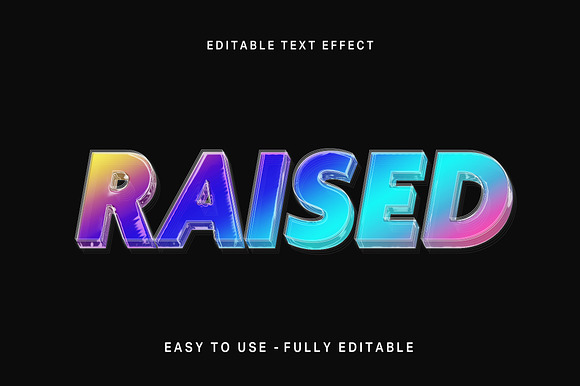 Holographic Raised 3D Text Effect preview 3