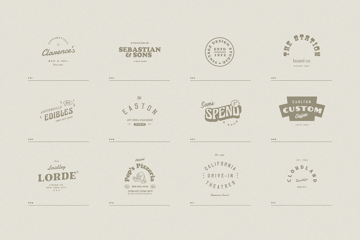 Editable Retro Logo Collection x30, a Branding & Logo Template by Staple. (Photo 8 of 10)