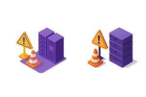 Vector flat illustration of server, a Technology Illustration by ZinetroN