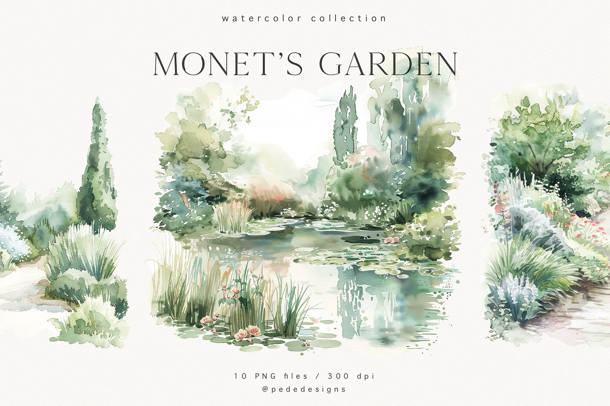 Monet's Garden, a Decorative Illustration by PeDe Designs (Photo 8 of 13)