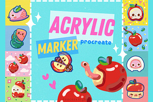 Procreate Acrylic Marker Brushes, a Brush Add-On by ProcreateiBox