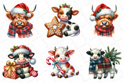Christmas Highland Cow Clipart PNG, an Illustration by DreamPrint404 (Thumbnail 2 of 4)