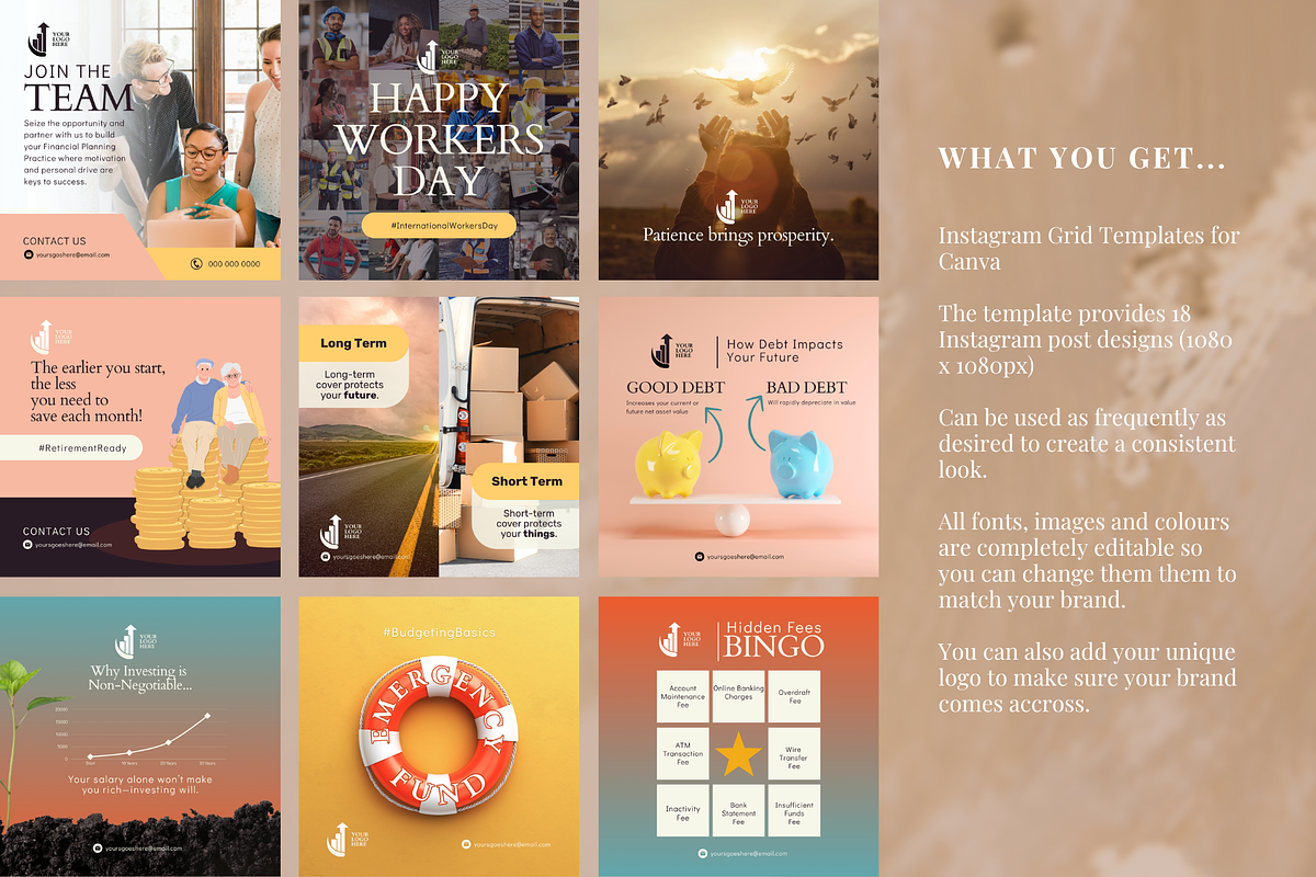 12 Finance Social Media Templates, a Social Media Template by Sincerely Media (Photo 2 of 6)