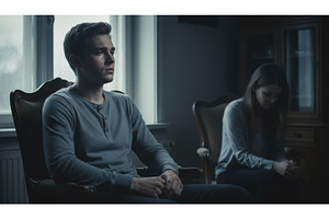 Emotional moment showing couple in, a Background Photo by Igor Tichonow