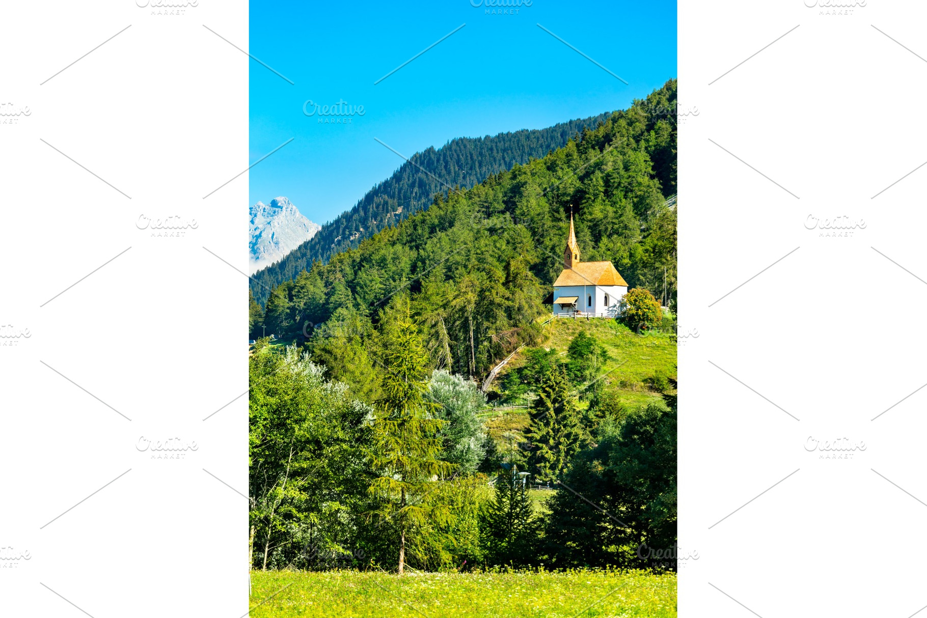 St anna chapel at graun im stock photo containing italy and alps, an Architecture Photo by Leonid Andronov