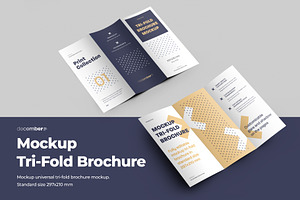 Mockups Leafleat DL Trifold Brochure