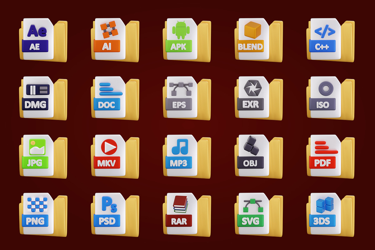3D File Format Icon, an Object 3D Model by SLAB! Design