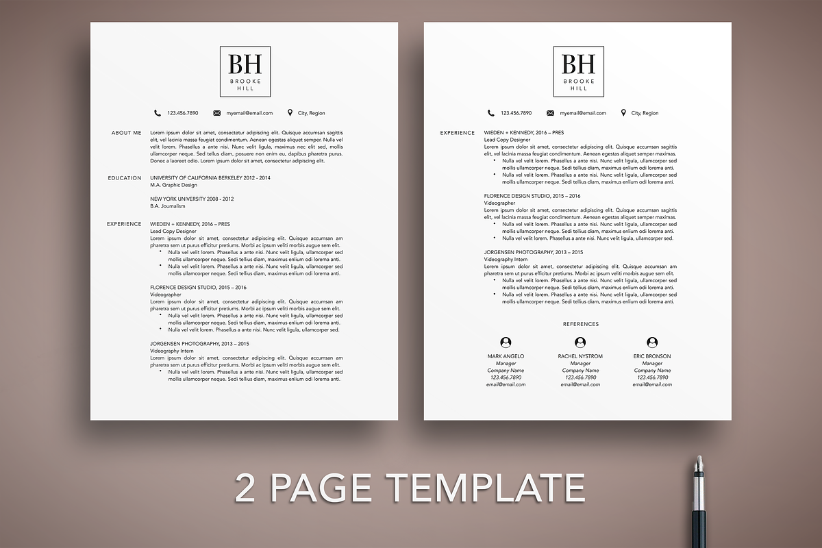 Professional Word Resume CV Template, a Resume Template by The Creative Resume (Photo 2 of 8)