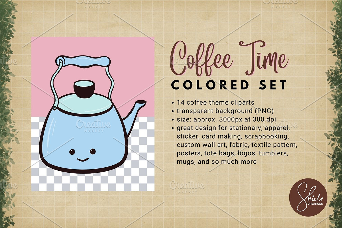 Coffee Time - Colored Set, a Food Illustration by shielscreations (Photo 3 of 4)